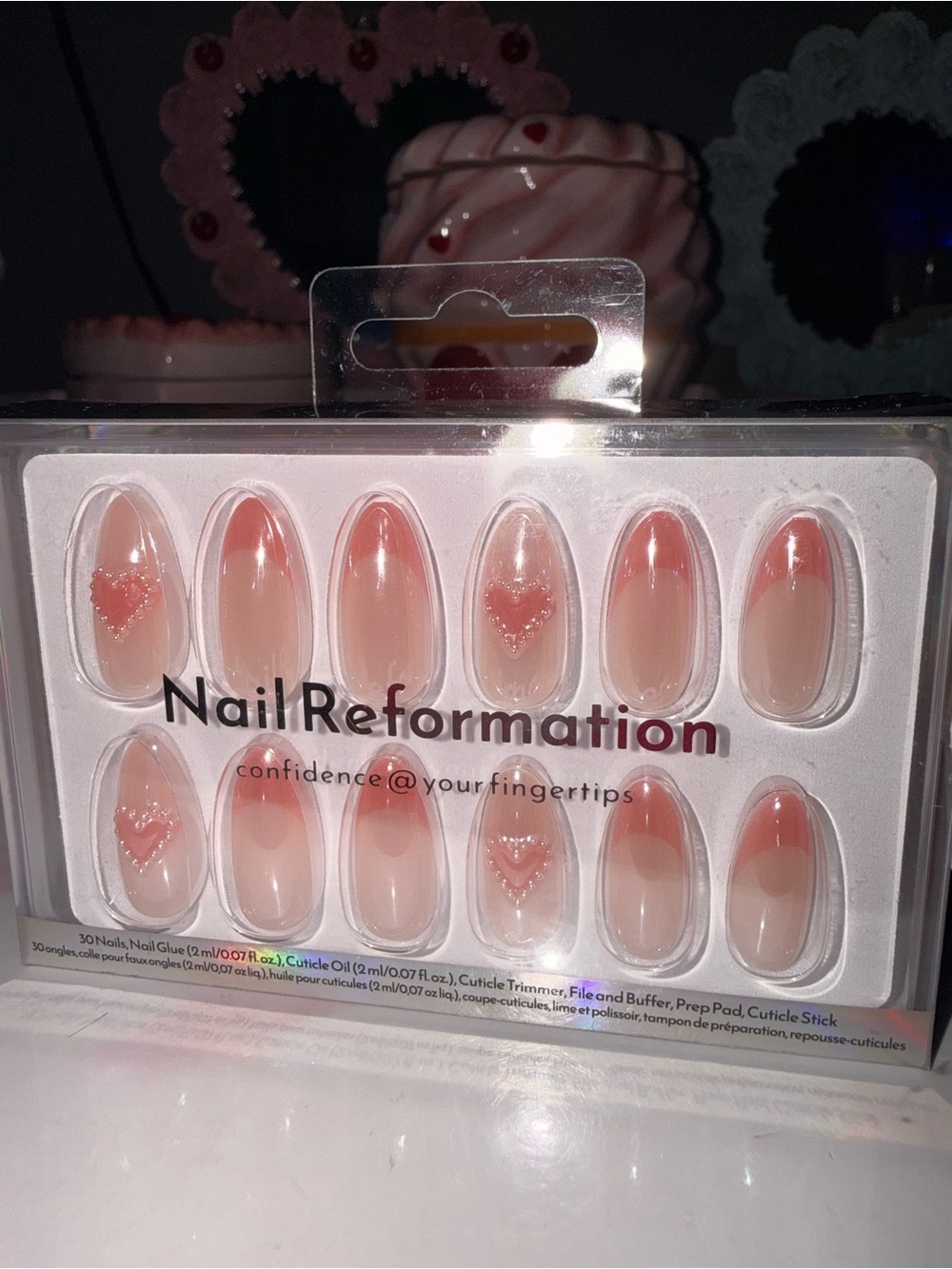 Nail Reformation Pink Gradient Heart Press-On Nails